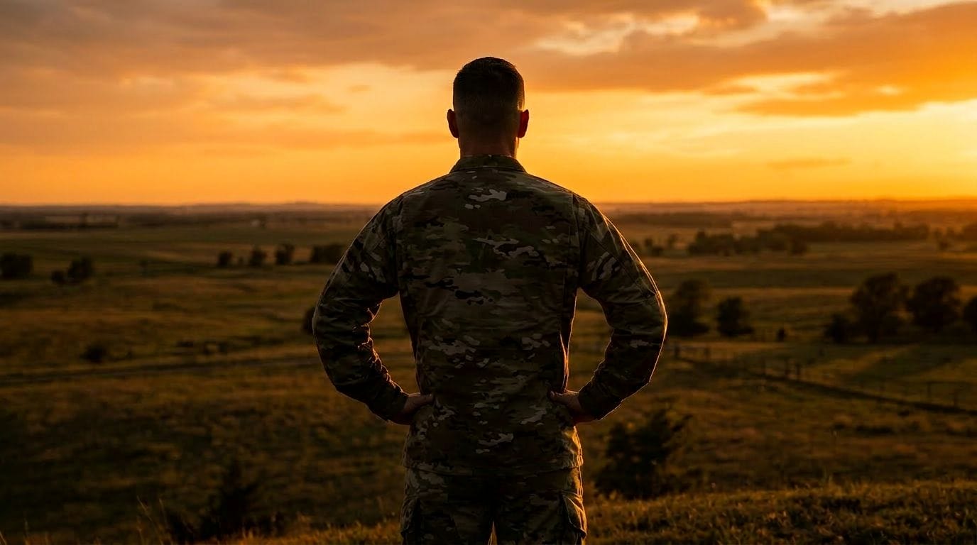 military member standing by the dawn