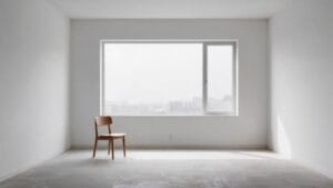Sparse interior room with a single chair and window —depression treatment in Alaska Veterans